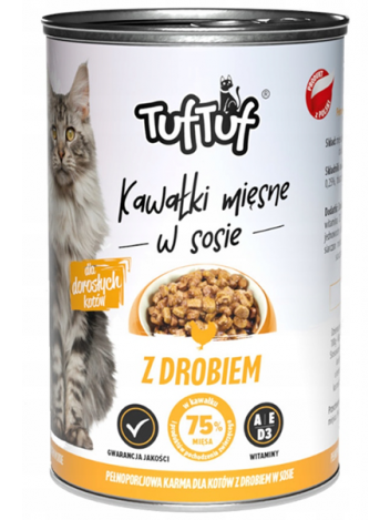 TUFTUF CAT CANS Z DROBIEM - 415G